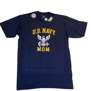U. S. Navy Mom Graphic Short Sleeve T Shirt Navy Blue Size Med New With Tags